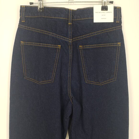 Zara The 90's Full Length Jeans 6 High Rise Waist Dark Wash Austin Blue - Picture 7 of 10